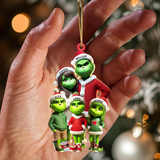 Joycorners ELF Family Christmas Ornament, Personalized Ornament 2D Flat LM2211