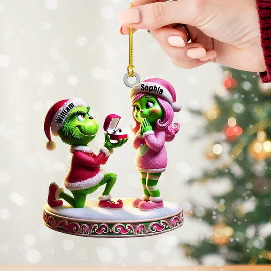 Joycorners Propose Home Decor Christmas Ornament, Personalized Ornament 2D Flat LM2211