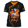 Joycorners Chef Cooking Custom T-Shirts Skull Chef With Fire 3D Shirt MT2509