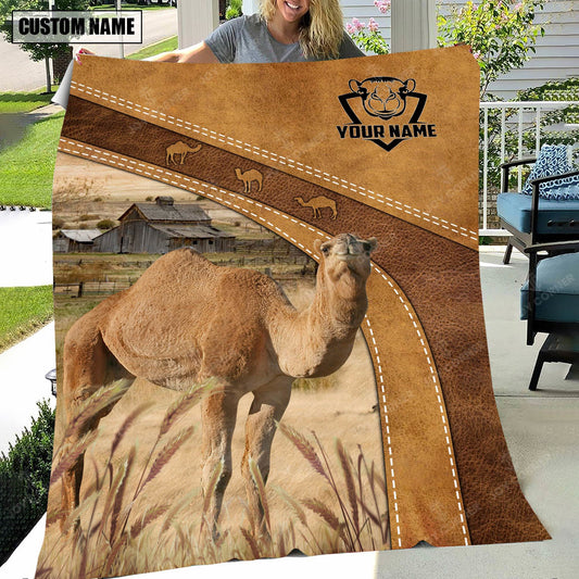 Joycorners Personalized Name Camels Brownie Background Blanket