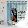 Joy Corners Black Angus Dirty Boots, Messy Hair, Happy Heart  3D Shower Curtain