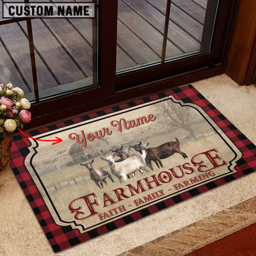 Joycorners Goat Faith Family Farming Custom Name Doormat