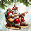 Joycorners Custom Name Santa with Guitar Ornament, Santa Christmas Gift 2D Flat LM2111