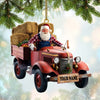 Joycorners Custom Name Santa Truck Ornament, Christmas Gift Decoration 2D Flat LM2111