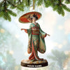Joycorners Custom Name Japanese Kimono Ornament, Japanese Lover Christmas Gift 2D Flat LM2111
