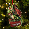 Joycorners Custom Name Dragon Ornament, Christmas Gift for Dragon Lover 2D Flat LM2211