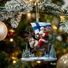 Joycorners Santa Riding A Reindeer Home Decor Christmas Ornament, Personalized Ornament 2D Flat LM2211