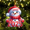 Joycorners Cute Snowman 2025 Christmas Ornament, Personalized Ornament 2D Flat LM2211