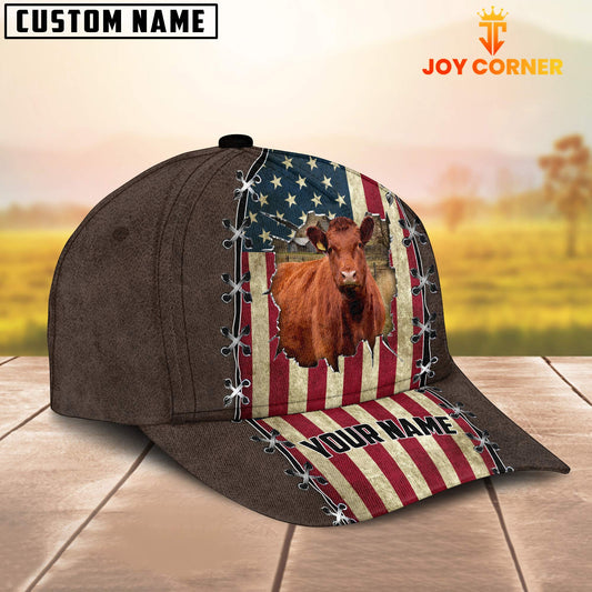 Joy Corners Red Angus Flag Customized Name Denim Cap