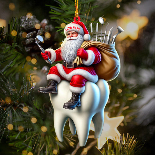 Joycorners Dentist Santa Home Decor Christmas Ornament, Personalized Ornament 2D Flat LM2211