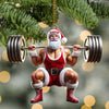 Joycorners Custom Name Gym Work Out Santa Ornament, Gymnastics Christmas Gift9 2D Flat LM2211