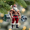 Joycorners Custom Name Gym Work Out Santa Ornament, Gymnastics Christmas Gift9 2D Flat LM2111