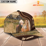 Joycorners Haflinger Horses Dark Brown Pattern Customized Name Cap