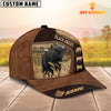 Joy Corners Black Angus On Farm Brown Leather Pattern Customized 3D Cap