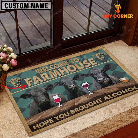 Joycorners Black Angus Hope You Bought Alcohol Custom Name Doormat