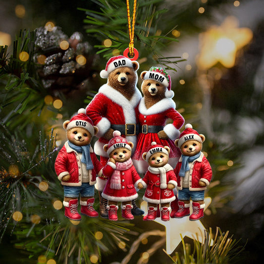 Joycorners Bear Family Home Decor Christmas Ornament, Personalized Ornament 2D Flat LM2211