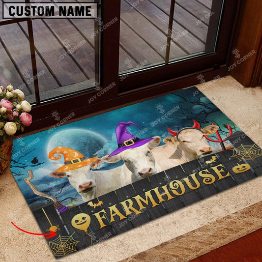 Joycorners Charolais Cute Halloween Custom Name Doormat