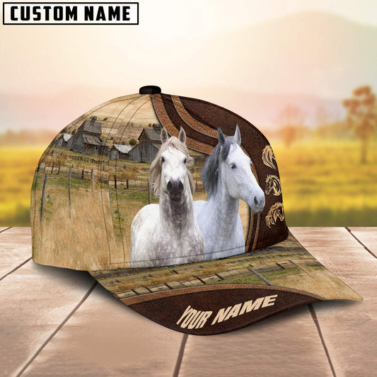 Joycorners Percheron Horses Dark Brown Pattern Customized Name Cap