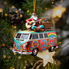 Joycorners Happy Hippie Santa Christmas Ornament, Personalized Ornament 2D Flat LM2211