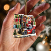 Joycorners Forklift Santa Christmas Ornament, Personalized Ornament 2D Flat LM2211