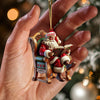 Joycorners Santa Reading Book Christmas Ornament, Personalized Ornament 2D Flat LM2211