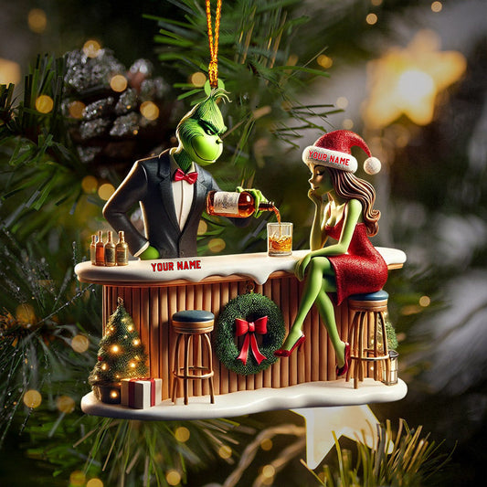 Joycorners Bar ELF Christmas Home Decor Christmas Ornament, Personalized Ornament 2D Flat LM2211