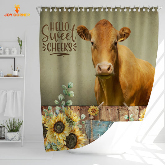 Joycorners Limousin Hello Sweet Cheeks 3D Shower Curtain