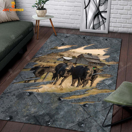 Joycorners Black Angus Farming Rug