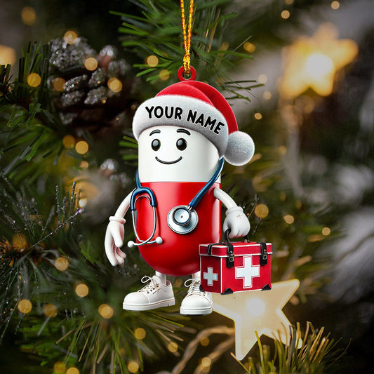 Joycorners Christmas Healthcare Staff Home Decor Christmas Ornament, Personalized Ornament 2D Flat LM2211