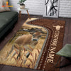 Joycorners Customized Name Jersey Leather Pattern Rug