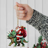 Joycorners Custom Name Dragon Santa Ornament, Dinosaur Ornament, Dragon Lover Christmas Gift 2D Flat LM2111