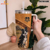 Joycorners Border Collie Pattern Customized Name Handle Cup