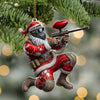 Joycorners Custom Name Paintball Shooting Santa Ornament, Paintball Shooting Christmas Gift 2D Flat LM2111