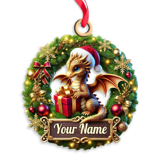 Joycorners Custom Ornament, Small Dragon Ornament, Christmas Decor 2D Flat LM2211