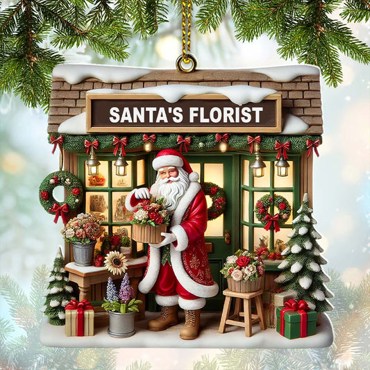 Joycorners Santa's Florist Christmas Ornament, Personalized Ornament 2D Flat LM2211