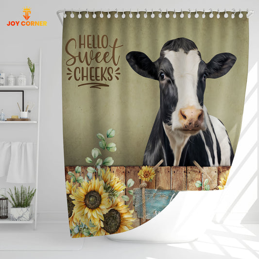 Joycorners Holstein Hello Sweet Cheeks 3D Shower Curtain