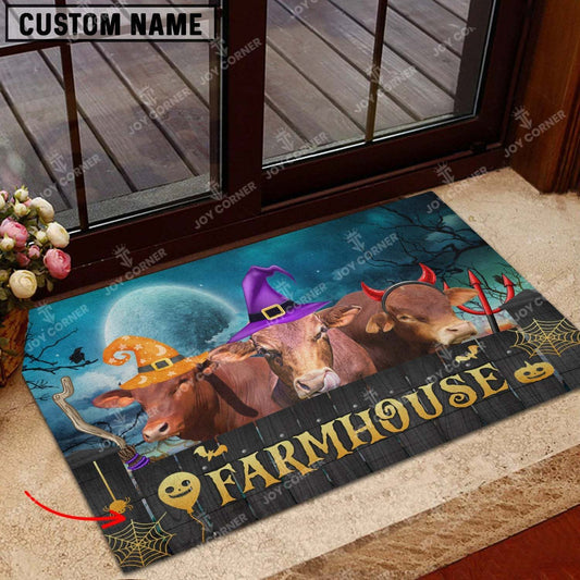 Joycorners Beefmaster Cute Halloween Custom Name Doormat