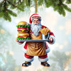 Joycorners Custom Name Fast Food Santa Ornament, Santa Christmas Gift Decoration 2D Flat LM2111