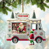Joycorners Custom Name Santa Ice Cream Truck Ornament, Christmas Gift 2D Flat LM2111