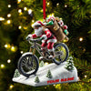 Joycorners Santa Bike Ornament, Personalized Ornament 2D Flat LM2211