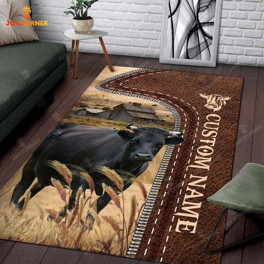 Joycorners Customized Name Dexter Leather Pattern Rug