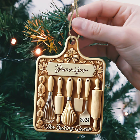 Joycorners Custom Ornament, The Baking Queen Ornament, Christmas Decor 2D Flat LM2211