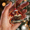Joycorners Dragon Reading Book Christmas Ornament, Personalized Ornament 2D Flat LM2211