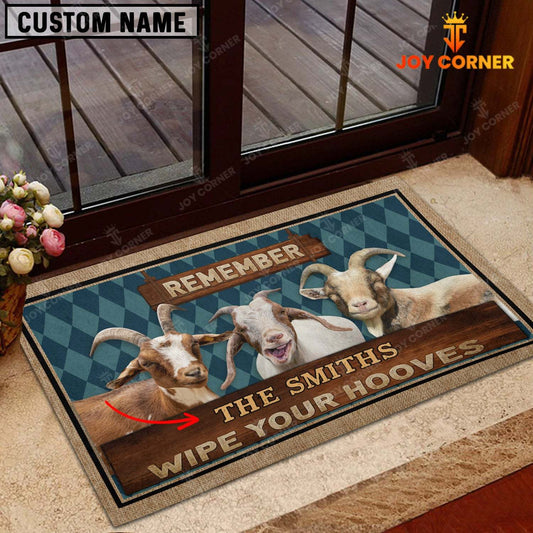Joycorners Goat Wipe Your Hooves Custom Name Doormat