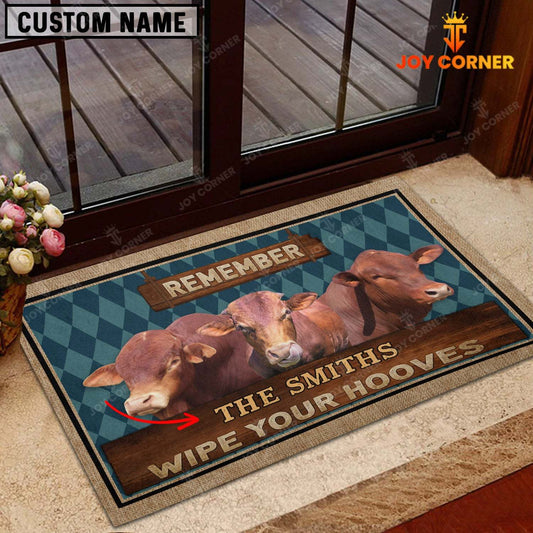 Joycorners Beefmaster Wipe Your Hooves Custom Name Doormat