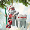 Joycorners Custom Name Dentist Ornament, Dentist Christmas Gift3 2D Flat LM2111