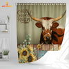 Joycorners Texas Longhorn Hello Sweet Cheeks 3D Shower Curtain