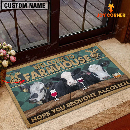 Joycorners Black Baldy Hope You Bought Alcohol Custom Name Doormat