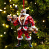 Joycorners Custom Name Gym Work Out Santa Ornament, Gymnastics Christmas Gift87 2D Flat LM2211