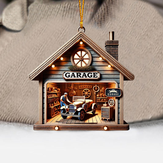 Joycorners Christmas Garage Home Decor Christmas Ornament, Personalized Ornament 2D Flat LM2211